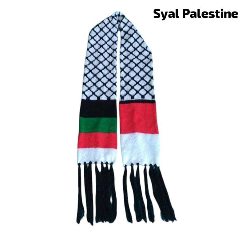 Syalrajut Syal Palestina Dewasa dan Syal Rajut Anak Palestina Aksesoris Palestina