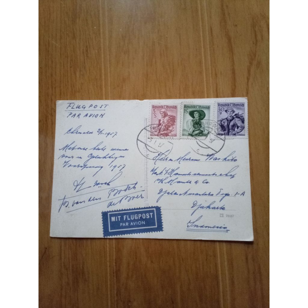 

postcard vintage austria 1957
