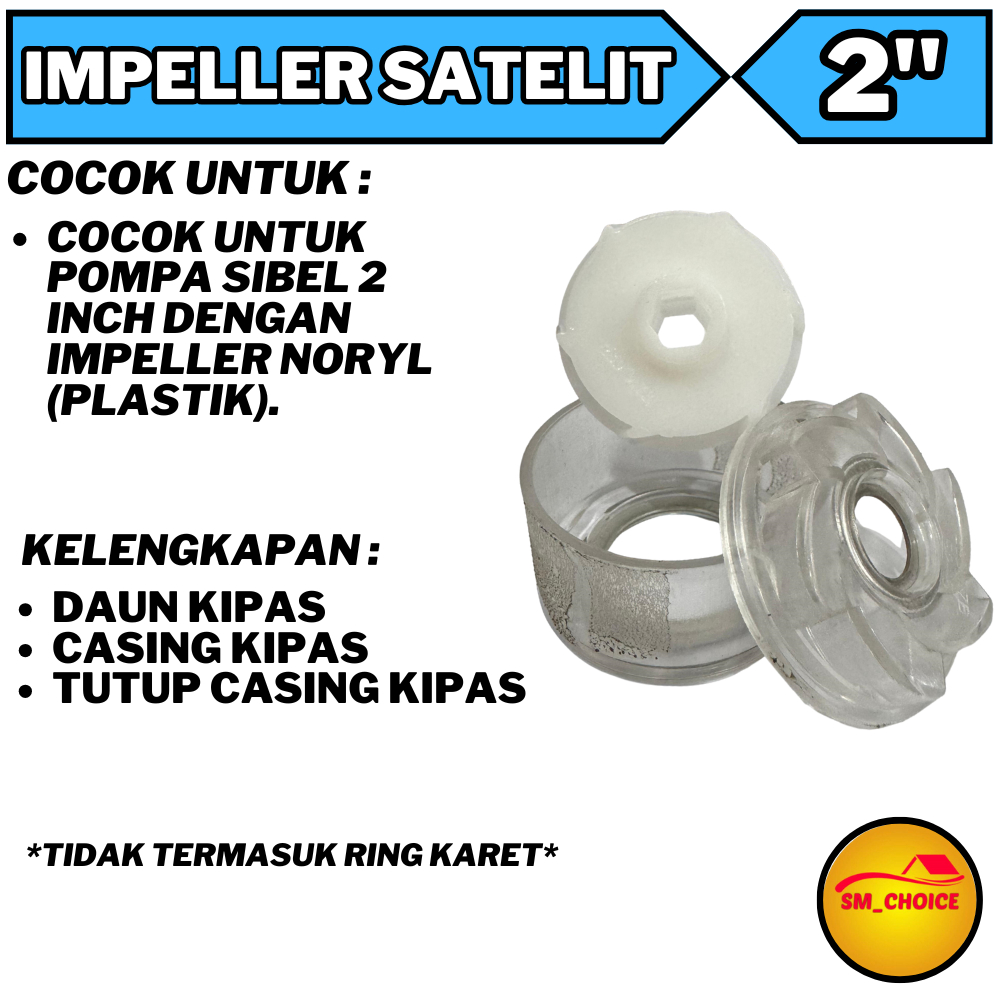 SAN EI KIPAS IMPELLER POMPA SATELIT 2 INCH NORIL IMPELER SUBMERSIBLE NORYL 2" SAN EI UNIVERSAL SIBLE
