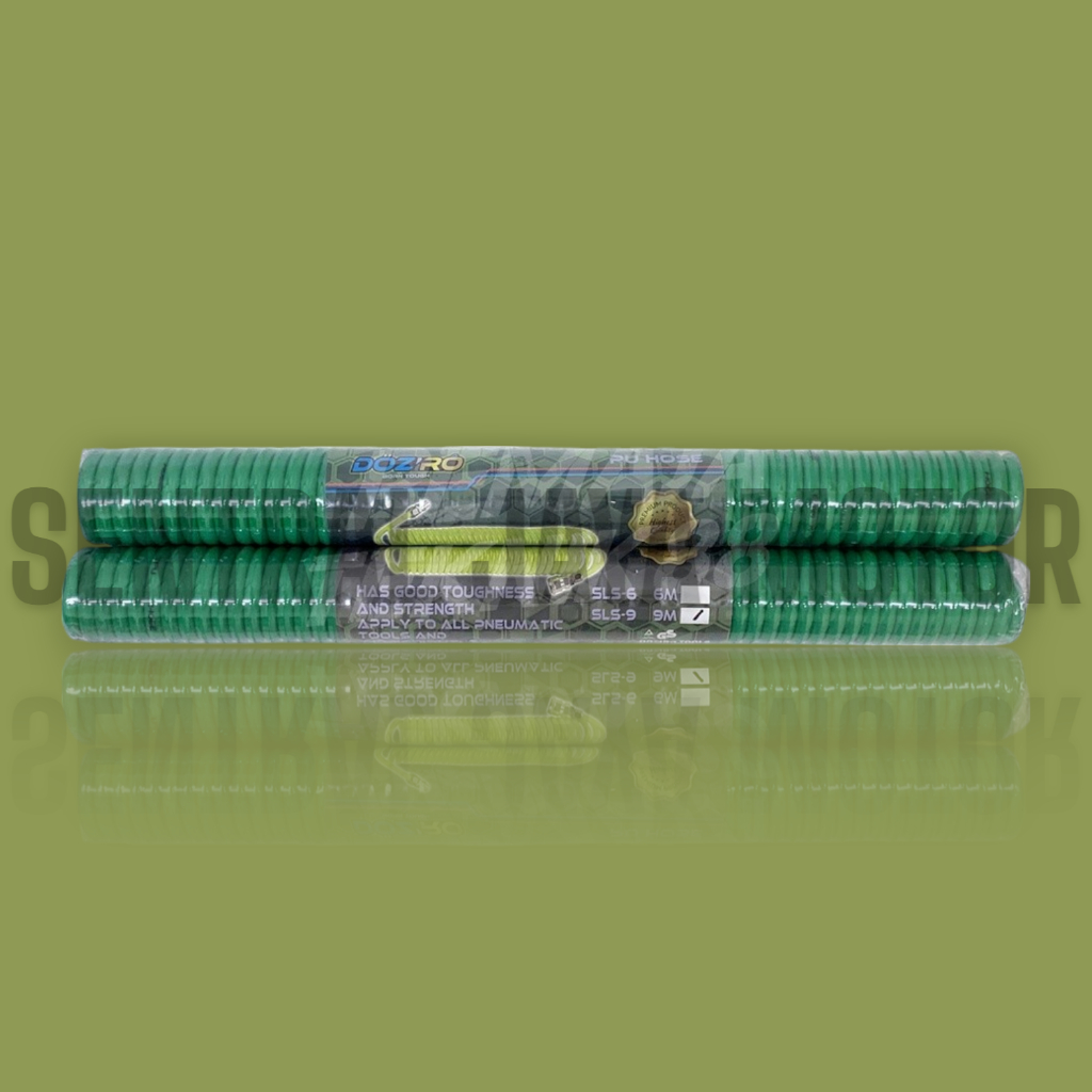 DOZIRO Selang Recoil Selang Kompresor Spiral Angin 9, 12 Meter Doziro