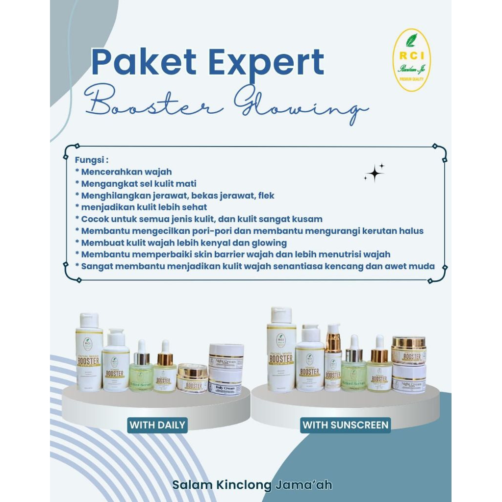 PAKET BOOSTER GLOWING ( EXPERT ) RCI SKINCARE RACIKAN IJO