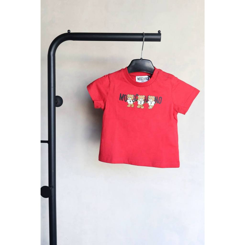 Moschino baby teddy bear tshirt in red