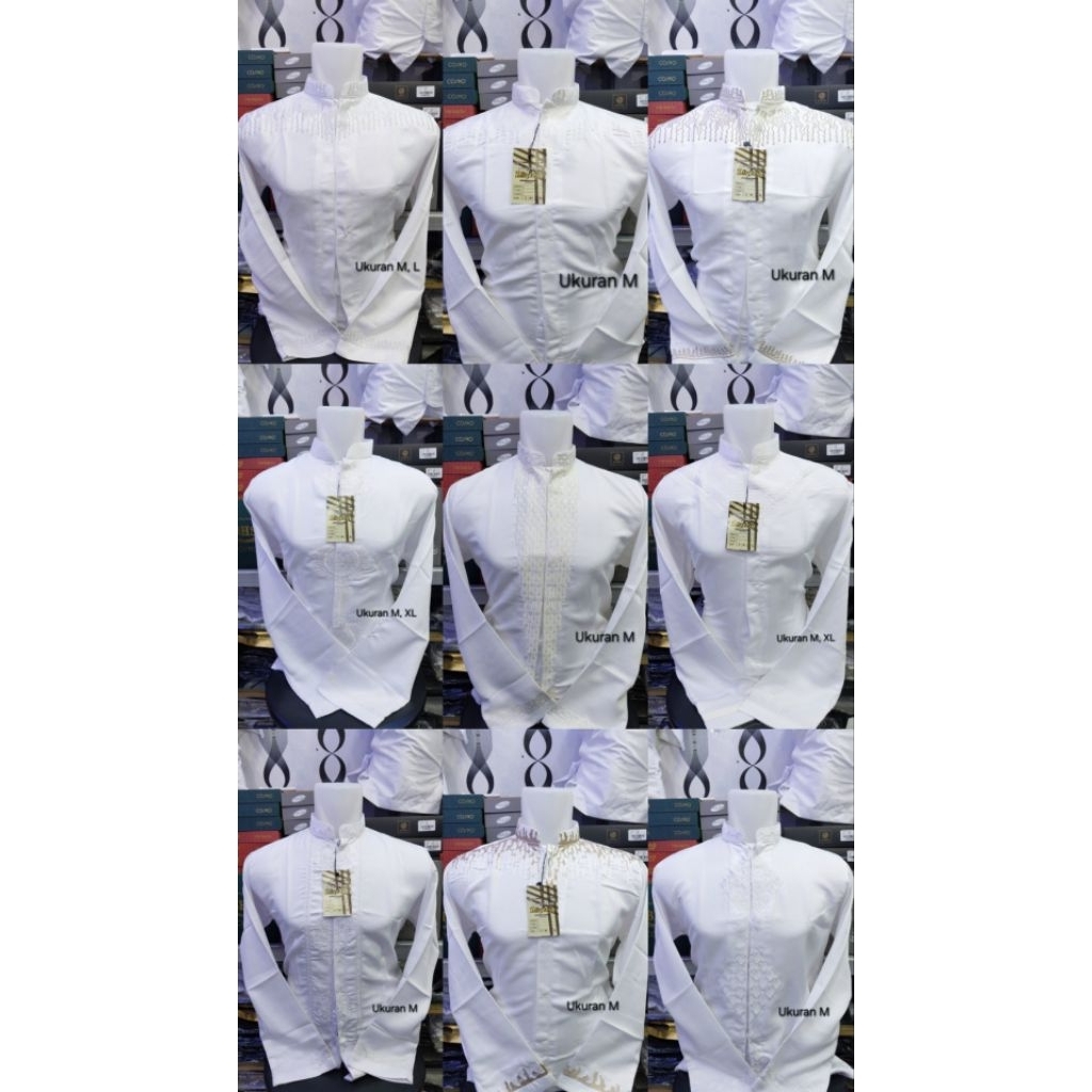 [UKURAN M] Baju Koko Putih Silvina Bin Zein