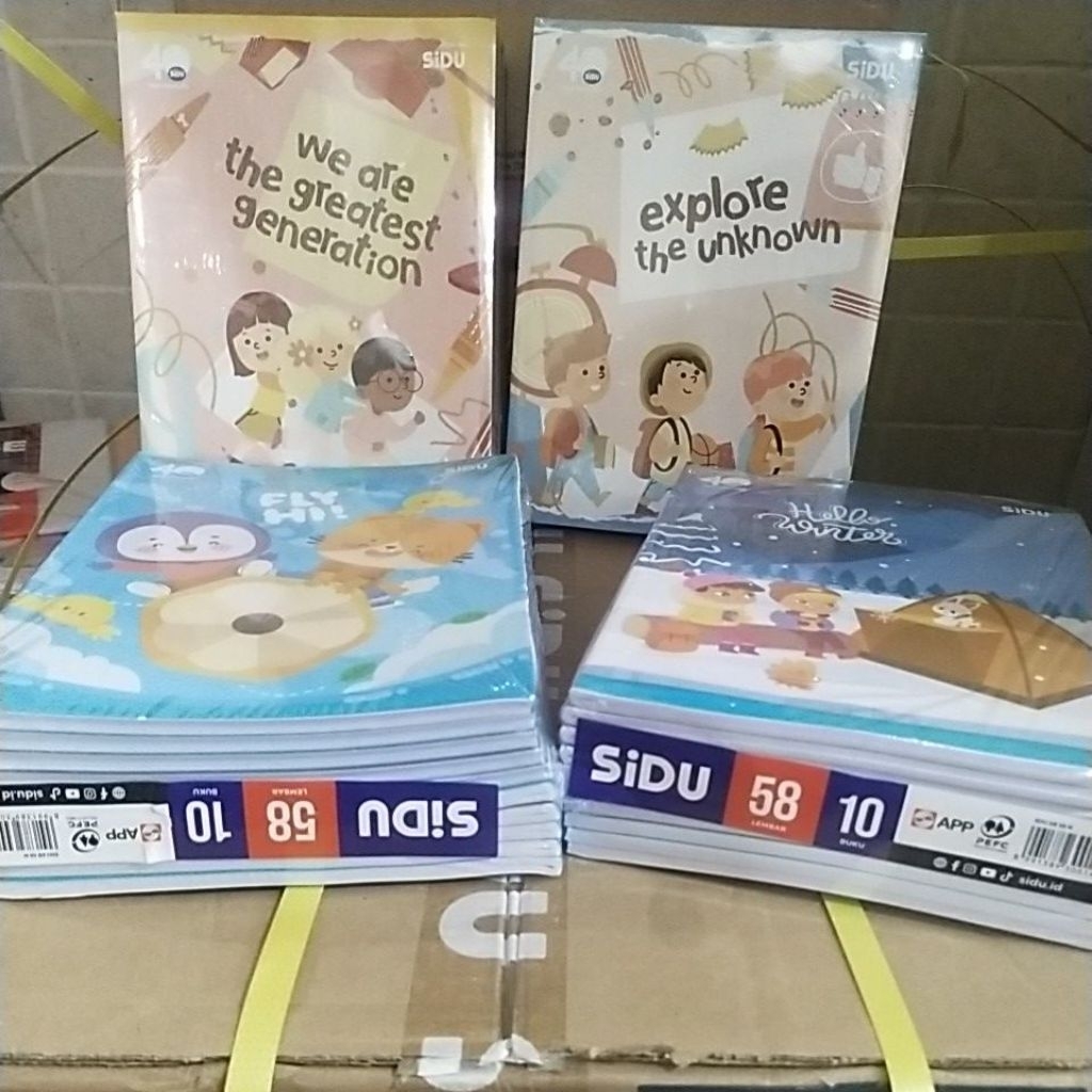 

buku tulis sidu 58 lembar per pak isi 10 pcs / sinar dunia 58 sheet