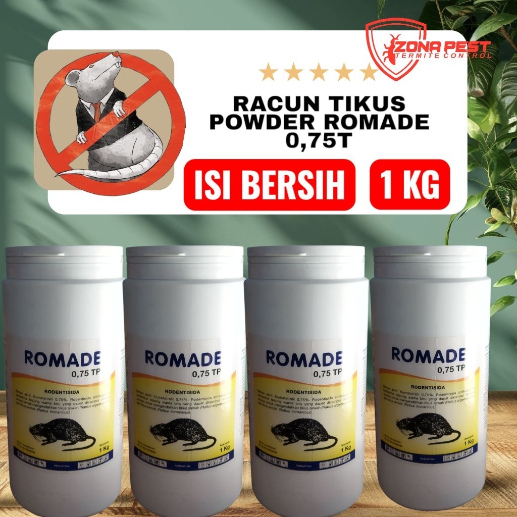 RACUN TIKUS POWDER BUBUK ROMADE 0,75TP  (POWDER) rodenticide racun tikus 1KG