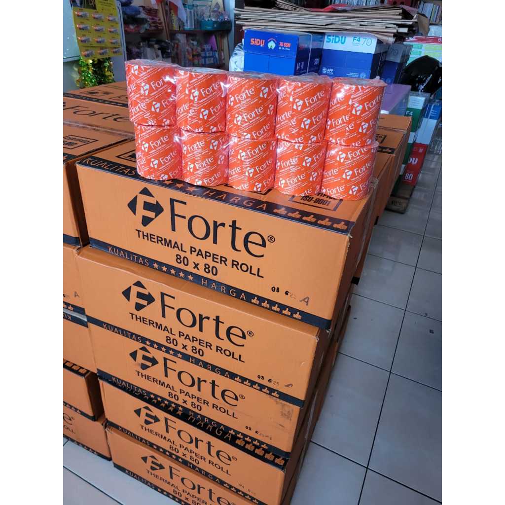 

[PACK 5 ROLL] KERTAS THERMAL 80X80 FORTE KERTAS ROLL ANTRIAN 80X80 KERTAS THERMAL ANTRIAN 80X80 FORTE
