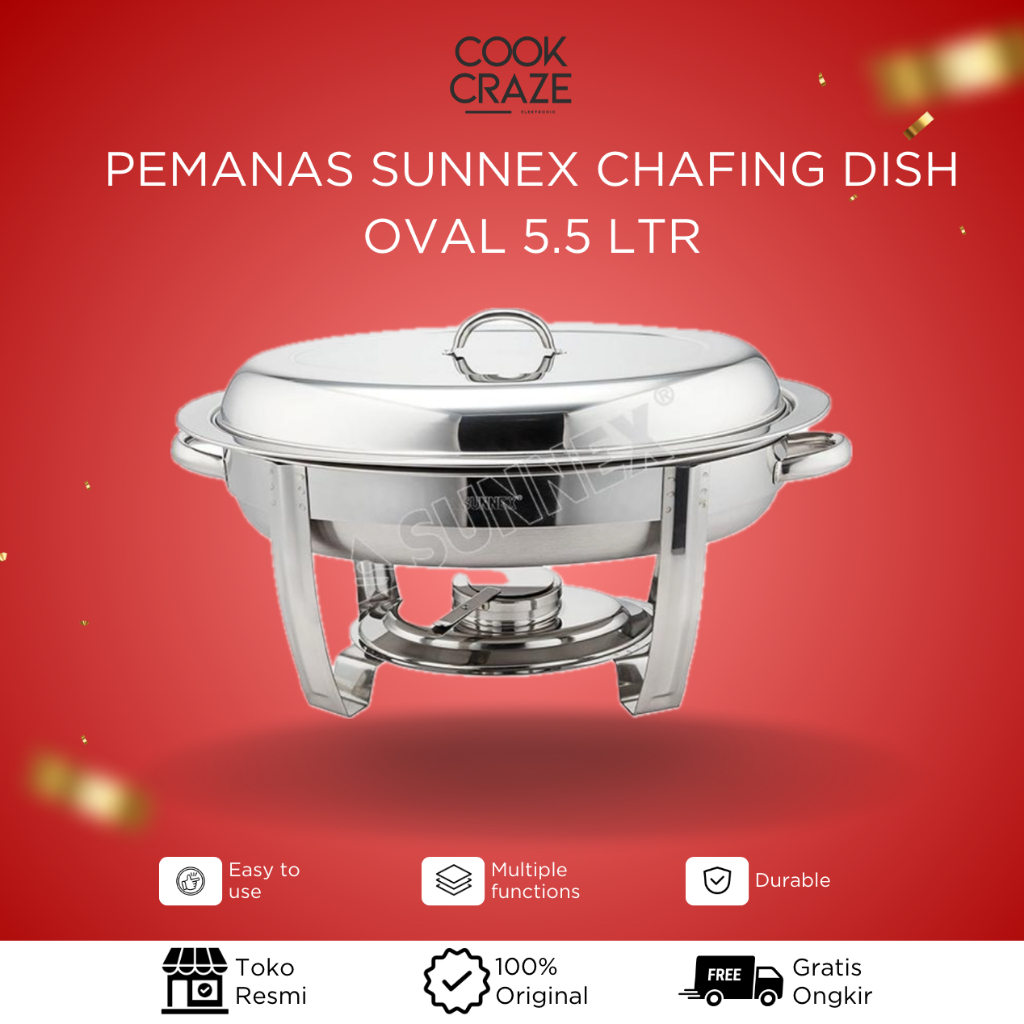 PEMANAS SUNNEX CHAFING DISH OVAL 5.5 LTR