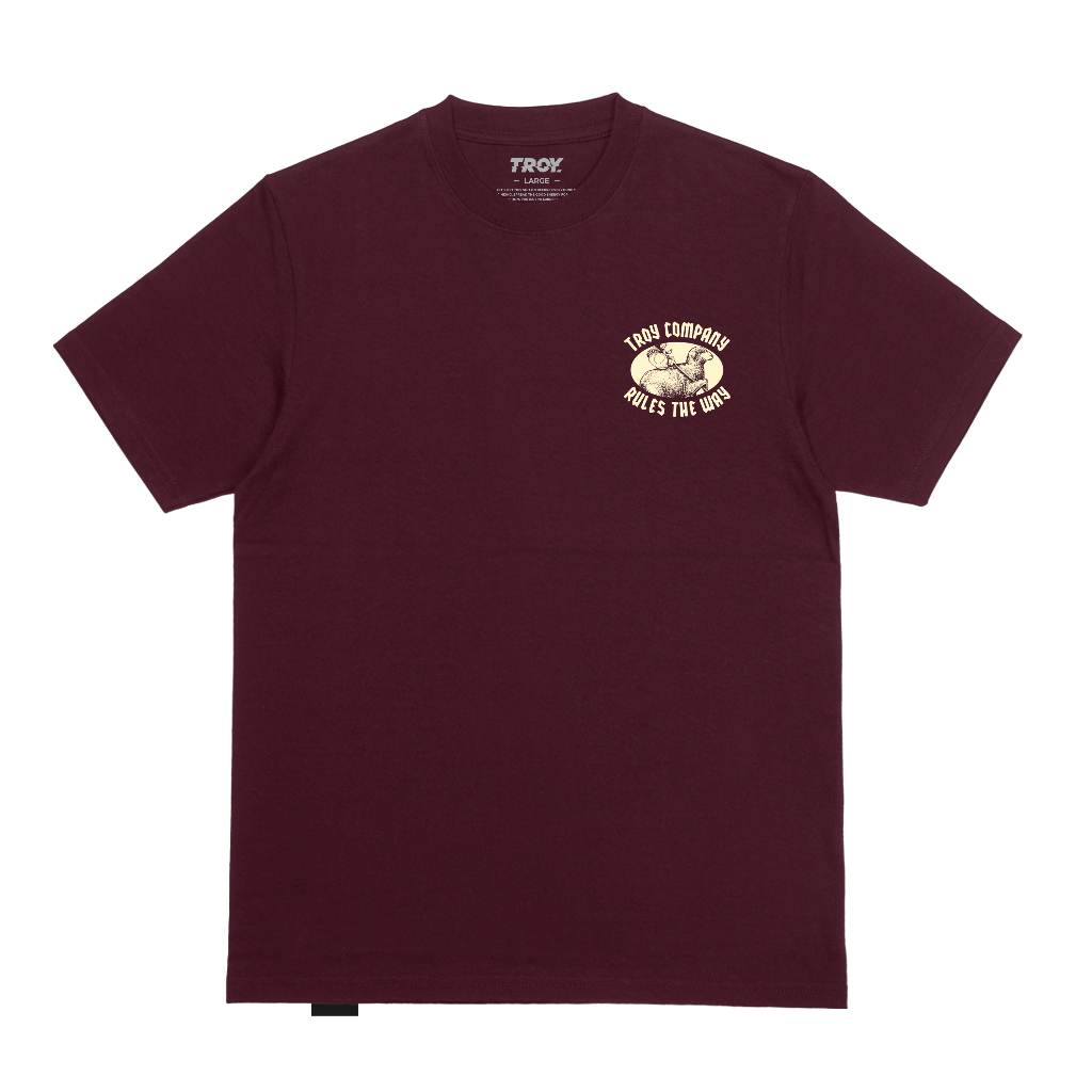 Troy Company Tshirt Maroon Rules The Way - Kaos Lengan Pendek Kaos Merah Maroon MTD 2767