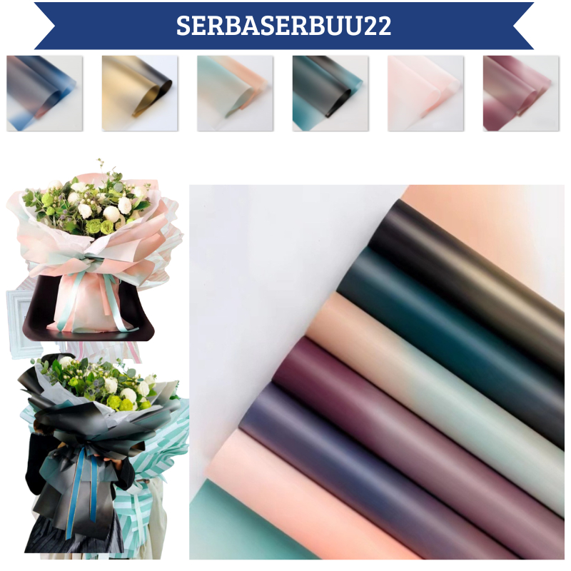

20 LEMBAR Kertas Buket Bunga Wisuda Anniversary Romantis Gift Gradient Double Line Flower Wrapping Paper Gradasi Color KB116
