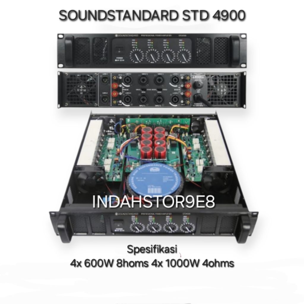 Power 4 Channel Soundstandard STD4900  Power Amplifier 4 Channel Soundstandard STD 4900