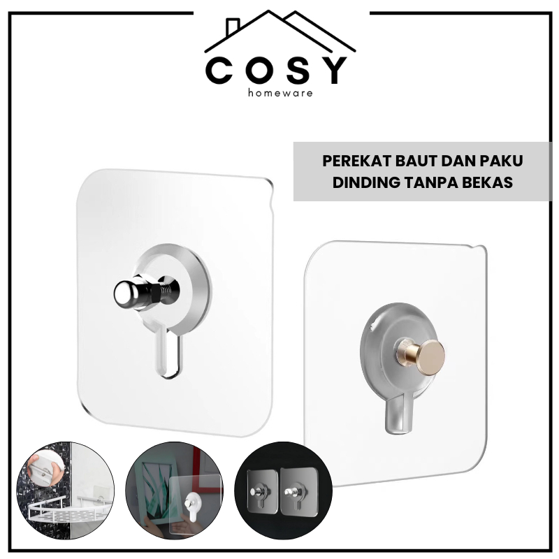 COSY Perekat Baut Dinding Tanpa Bor dan Paku Tanpa Bekas / Gantungan Baut Tempel Hook Tanpa Bor