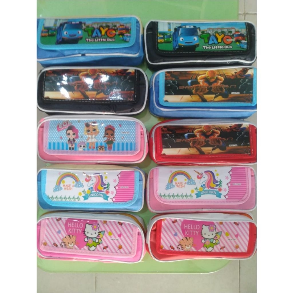 

[LJ] Kotak Pensil Resleting - Pencil Case Tempat Alat Tulis Anak Sekolah Motif Karakter Lucu