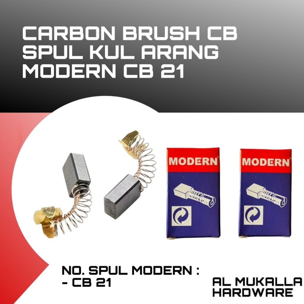 Carbon Brush Kul Spul Arang MODERN CB 21 | Spul Mesin Bor JIZ 13  Gerinda M 2360 B