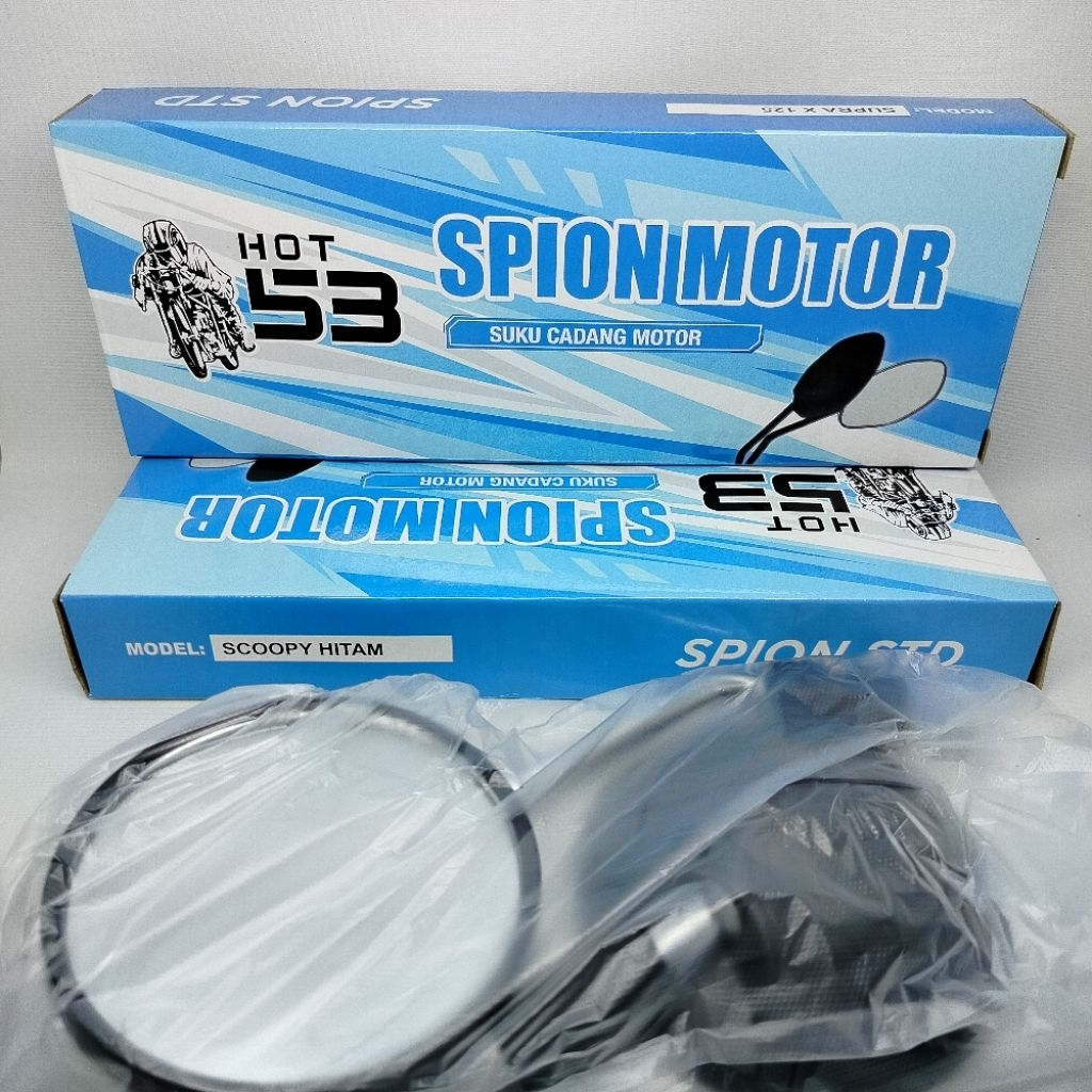 SPION STANDAR HONDA SCOOPY KACA SPION MOTOR SCOOPY HITAM ORIGINAL STANDARD (1 SET)