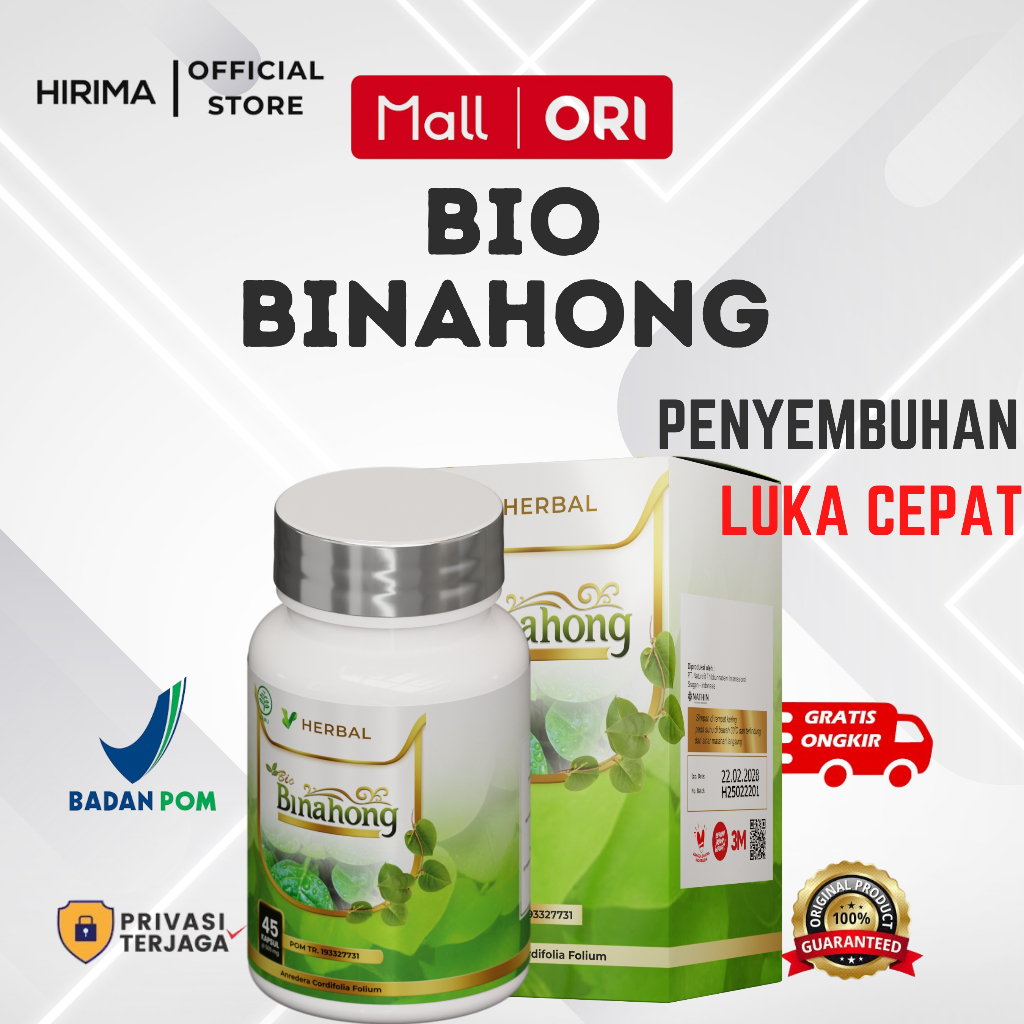 Bio Binahong - Ekstrak Daun Binahong Kapsul Penyembuh Luka Pengering Luka Operasi Cepat Kering