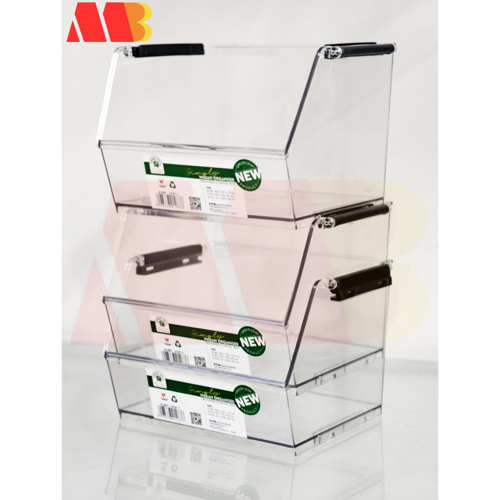 Wadah Serbaguna / Tempat Buah Sayur Daging Ikan / Rak / Organizer tray kulkas Simply 1287 Green Leaf