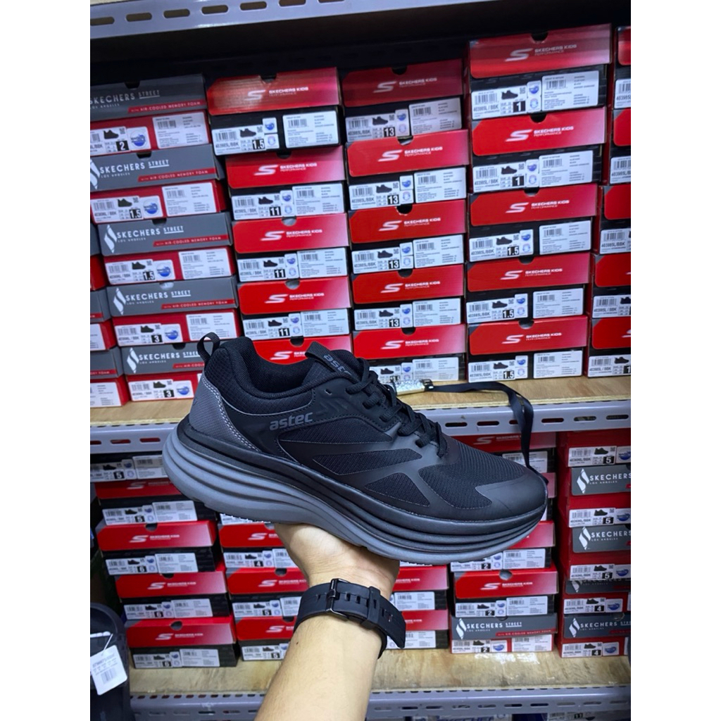 Sepatu lari pria Astec original / Astec lima mens running shoes-black