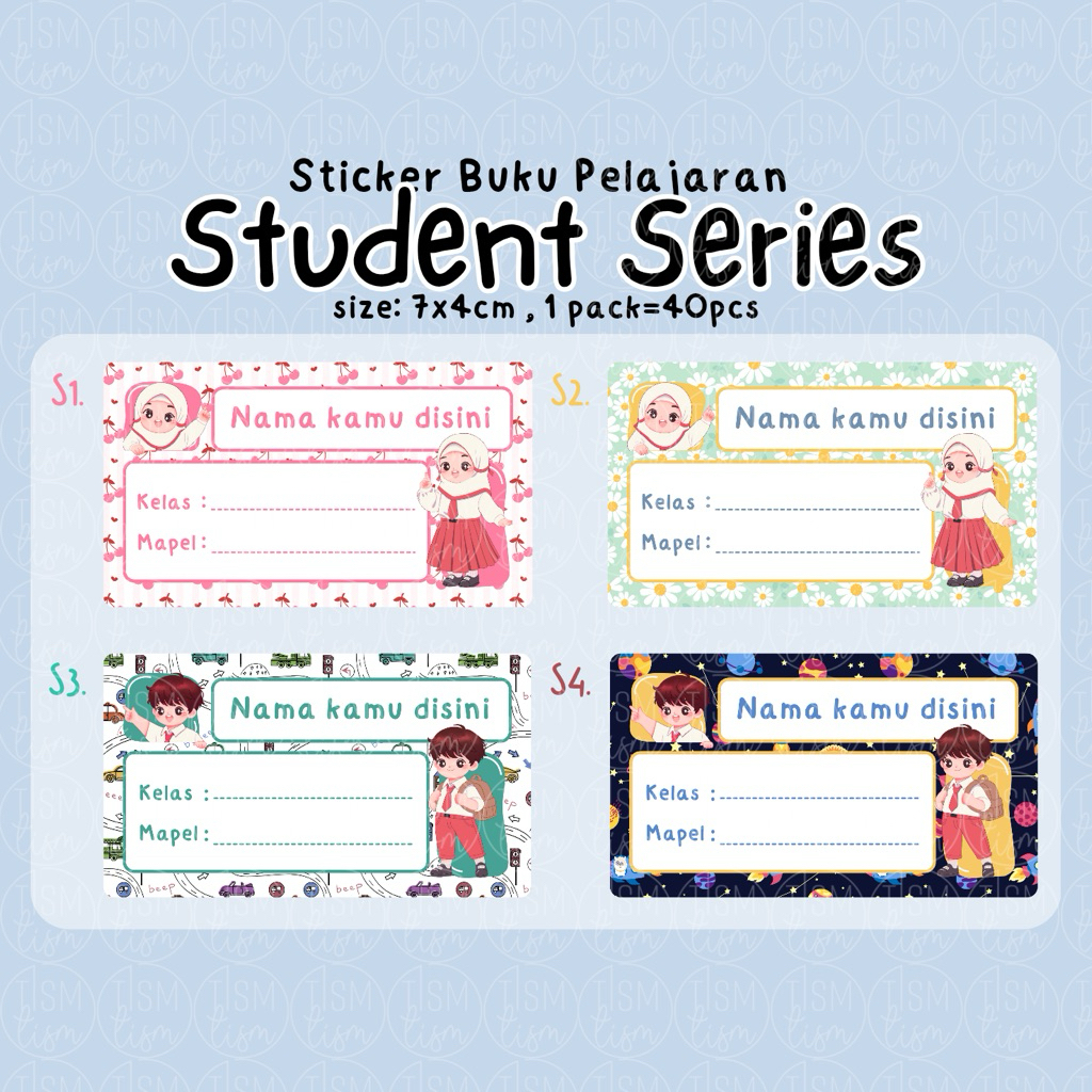 

Sticker buku pelajaran label mapel size 7x4 cm