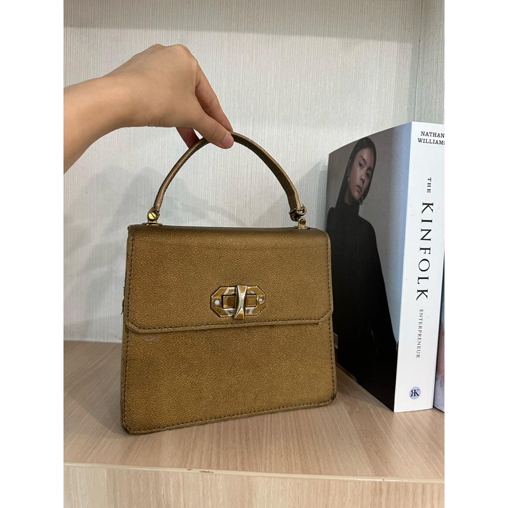 Original Charless & ke1th Gold Dark Ash Gold Party Bag Tas Handbags Slingbag Woman Tas warna emas un