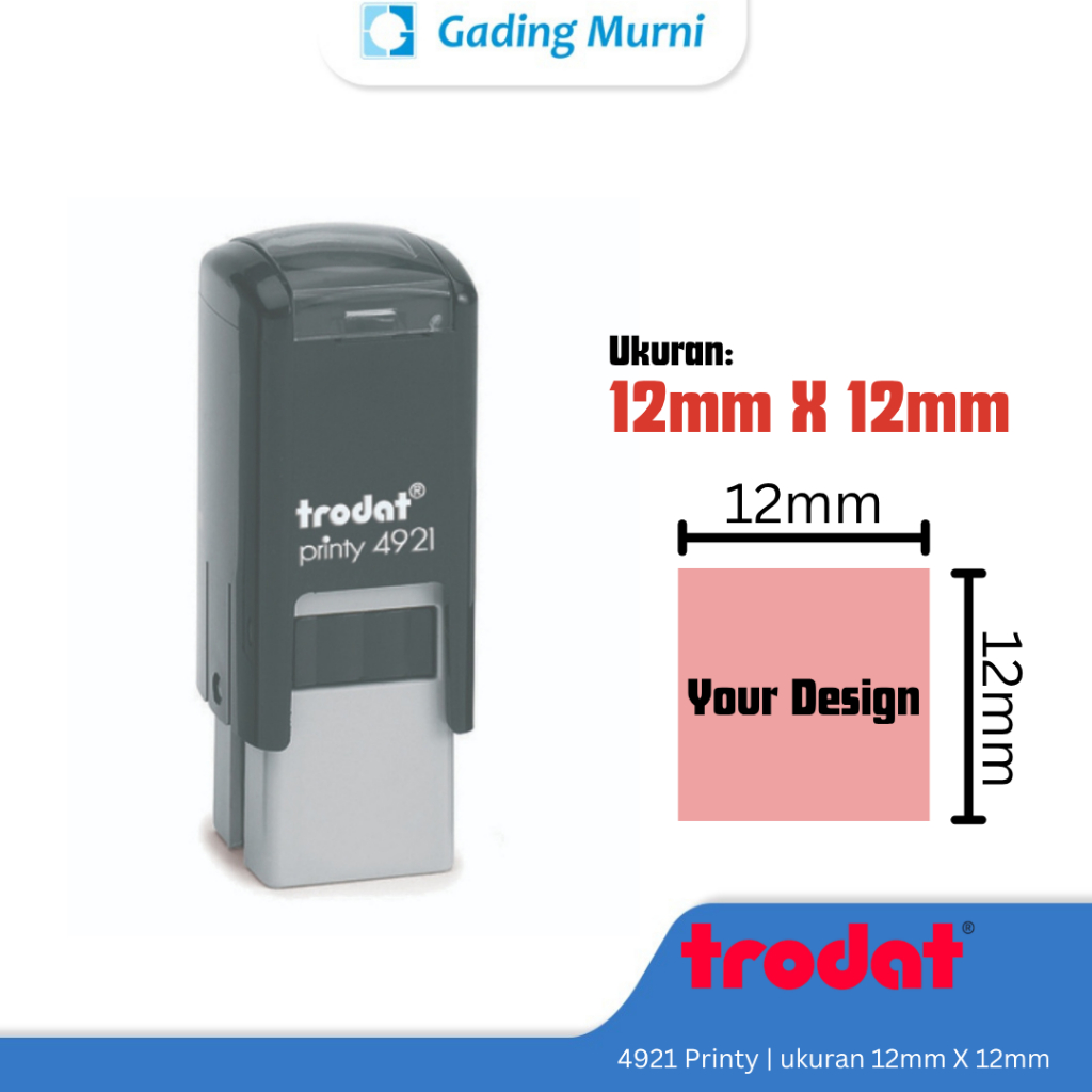 

Stempel Trodat Printy Custom Otomatis 4921 ukuran 10 x 10 mm