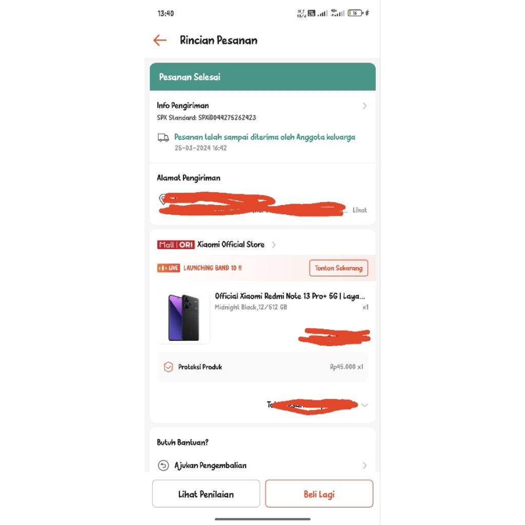 redmi note 13 pro+ 5G mid black 12/512gb second