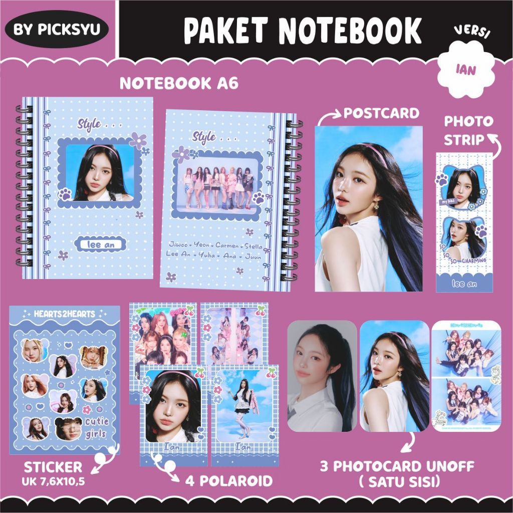 

[PACKING BOX] PAKET RINGNOTE HEARTS2HEARTS - STYLE / PAKET NOTEBOOK II HAMPERS KPOP II FANKIT HEARTS2HEARTS