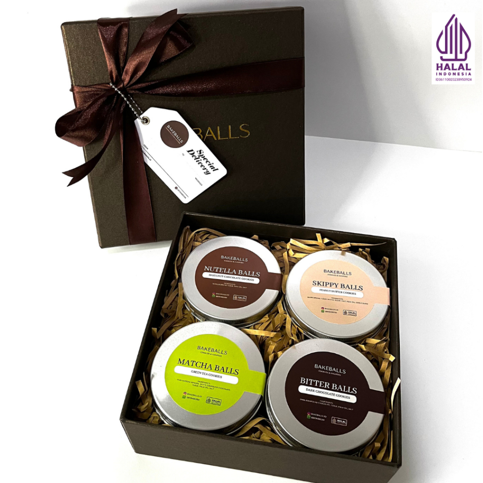 

FOUREVER HAMPERS by Bakeballs | READY STOCK | Gift Set Premium Cookies | Hampers Kue Kering