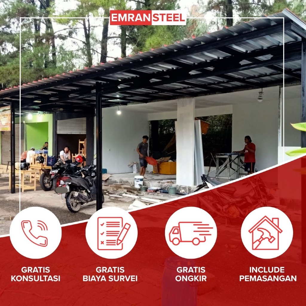 KANOPI BAJA RINGAN ATAP SPANDEK PASIR