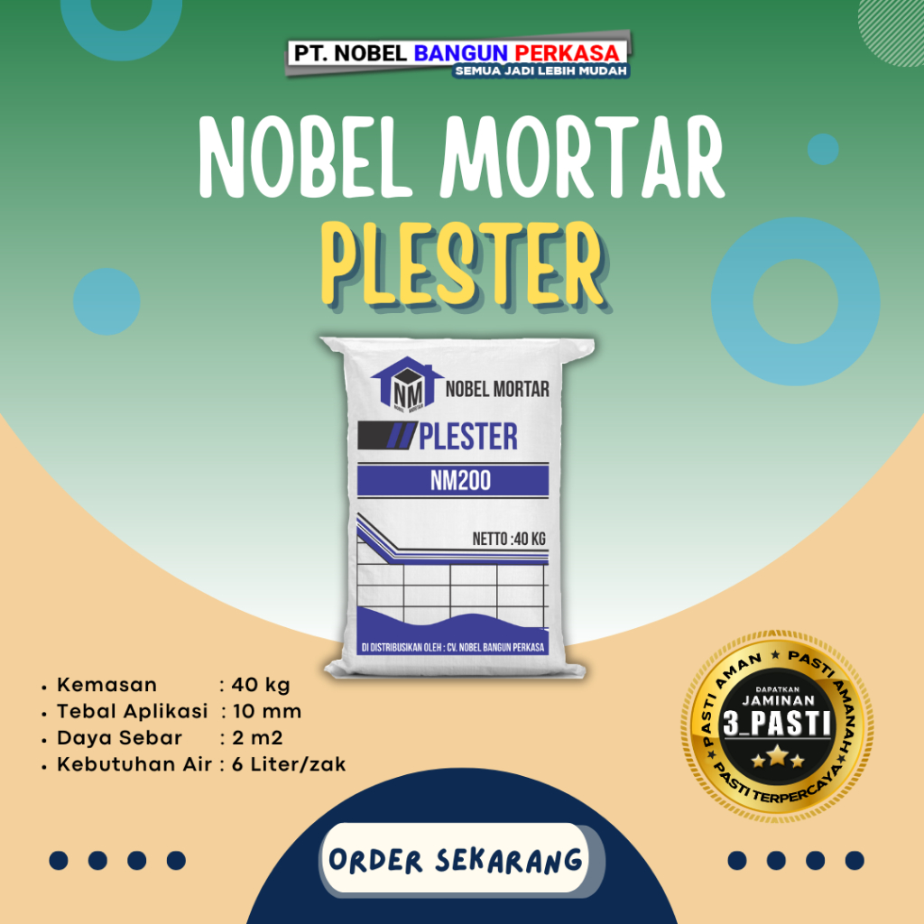 Semen Mortar "Nobel Mortar Plester Dinding 40 kg NM 200"