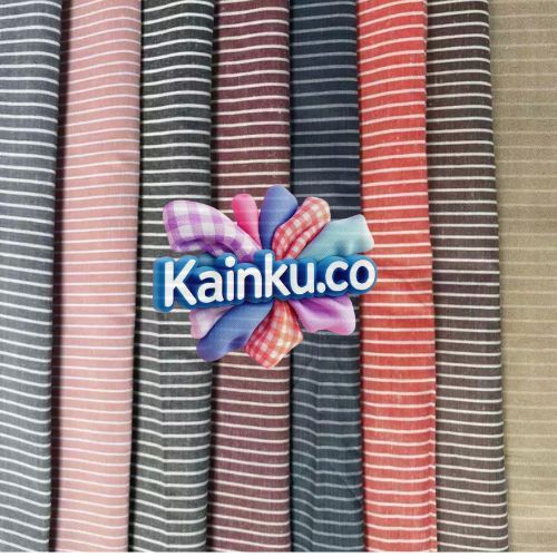 Kain Katun Oxford Salur 1/2 cm Yarndyed Saluria salur 1/2 cm Lebar150cm harga per 50cm