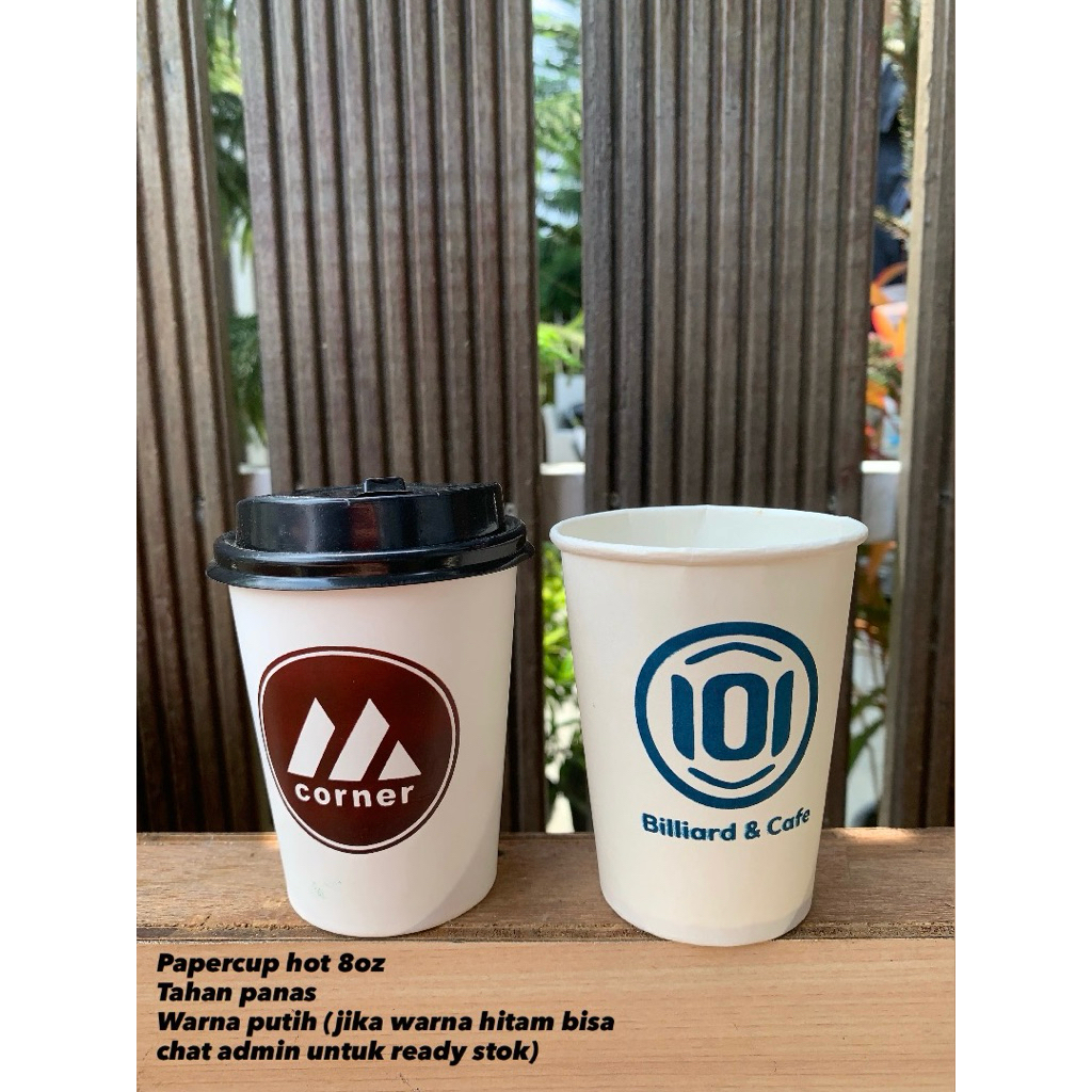 SABLON Papercup hot 8oz Single Wall || Cup Minuman Panas || Kopi,Teh,Coklat