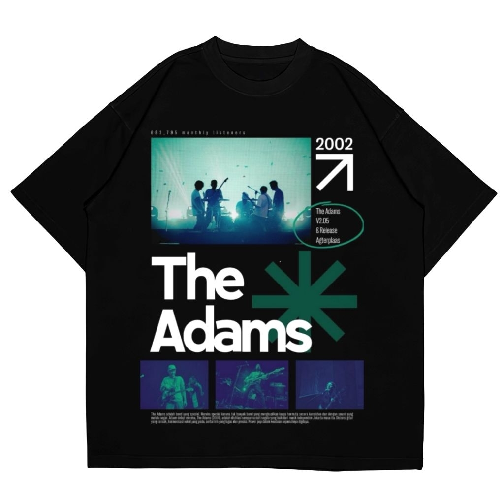 KAOS BAND TheAdams "2002" | T-SHIRT BAND INDIE POP | COMBED PREMIUM UNISEX