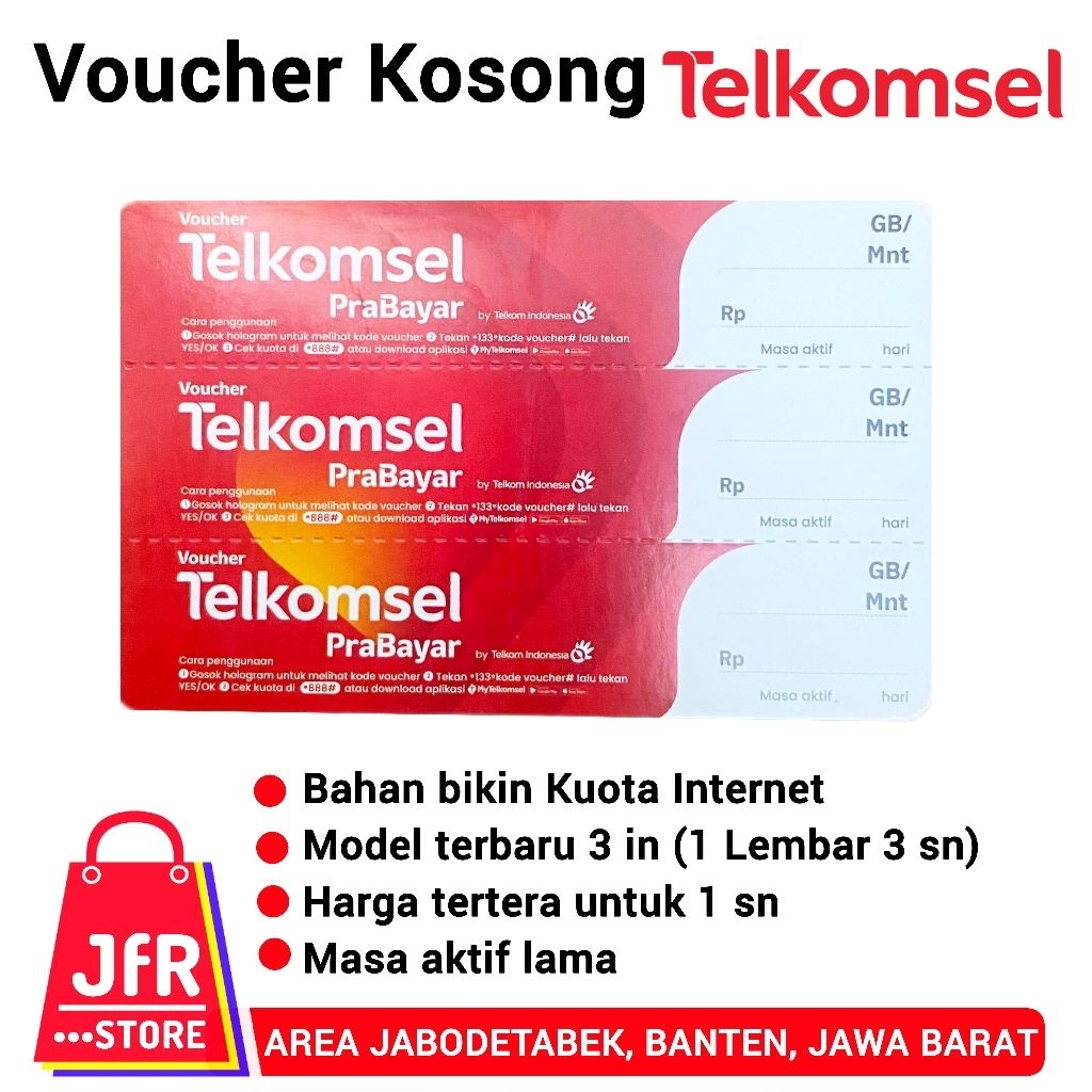 VOUCHER KOSONG TELKOMSEL JABODETABEK BANTEN JABAR EX