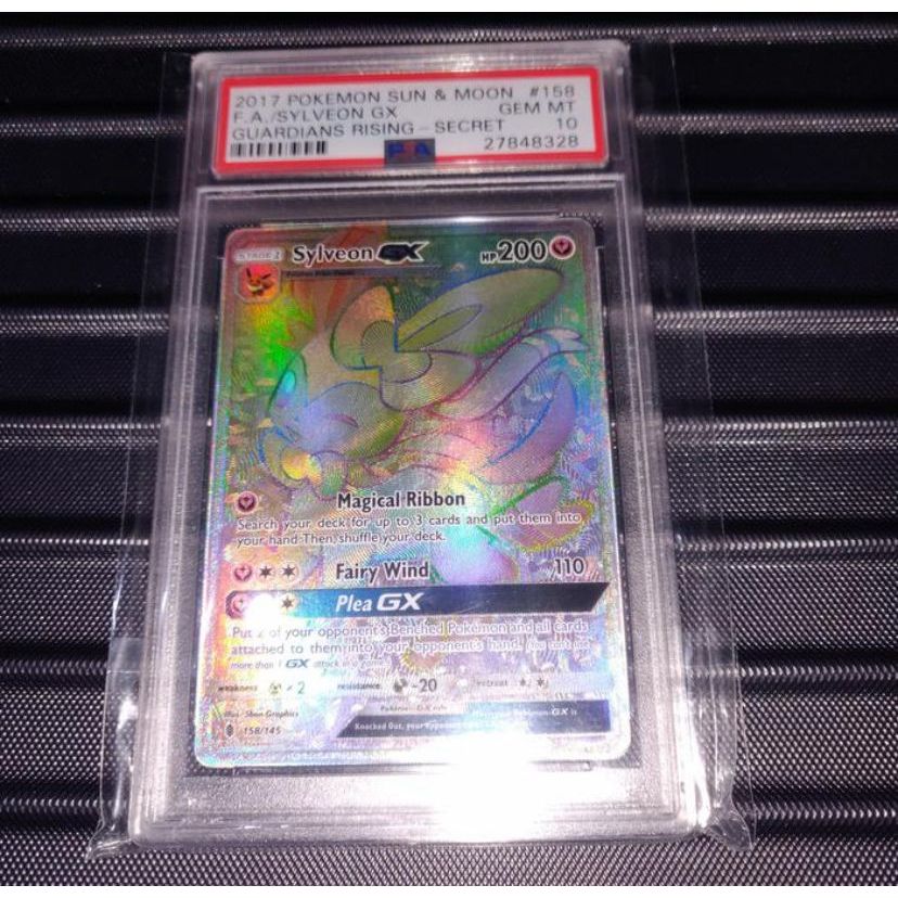 Kartu Graded Pokemon TCG EN SM Guardians Rising Sylveon GX HR PSA 10