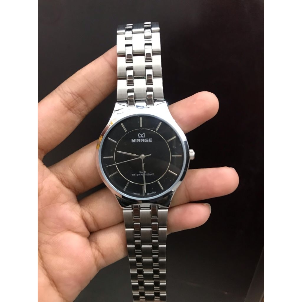 JAM TANGAN MIRAGE COWOK STAINLESS STEEL