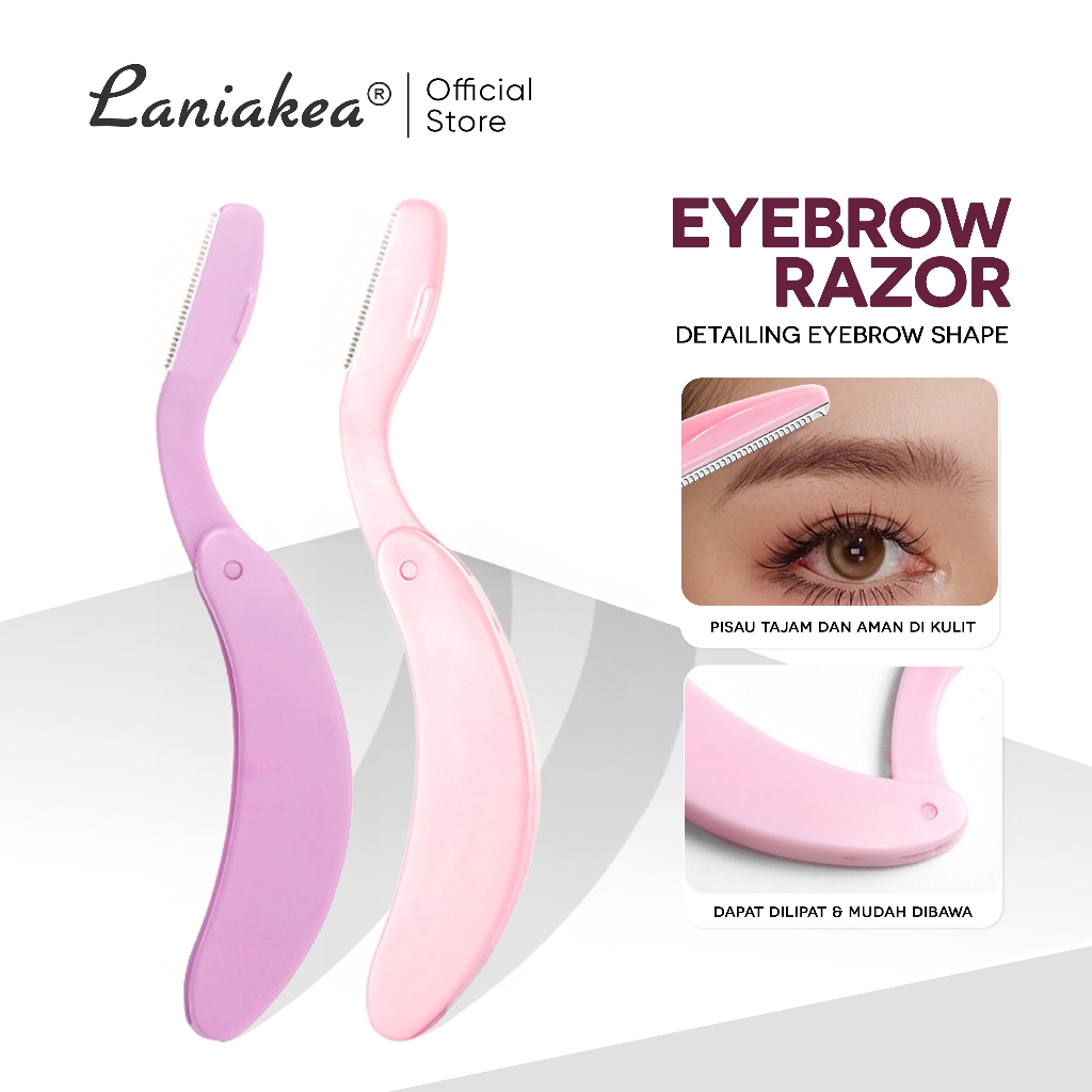 LANIAKEA 2 PCS Pencukur Alis Lipat Melengkung Set Anti Gores Razor Premium Quality