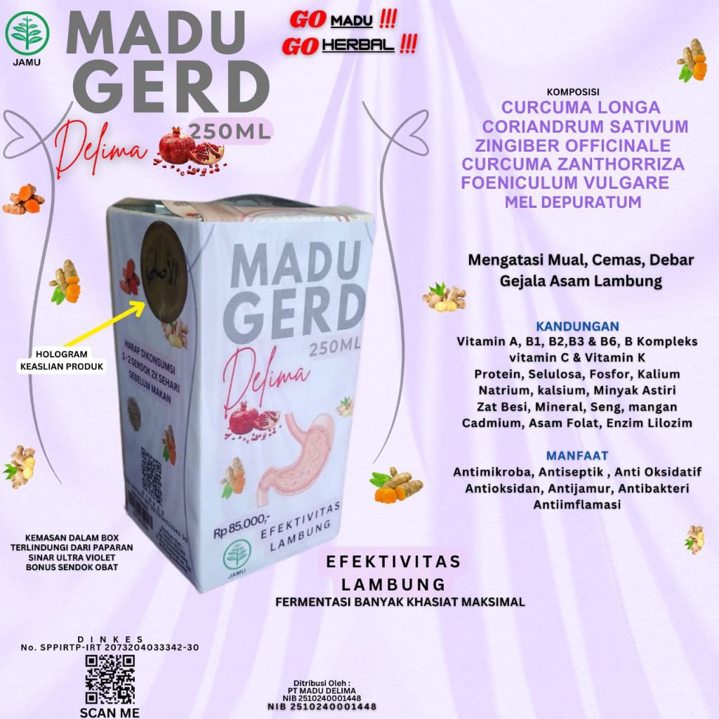 

madu gerd delima asam lambung 250 ml