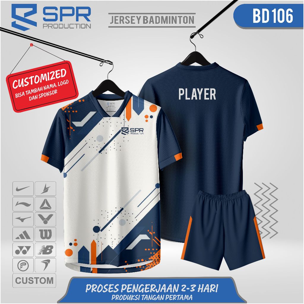 JERSEY KAOS OLAHARAGA BADMINTON CUSTOM PRINTING BD 106