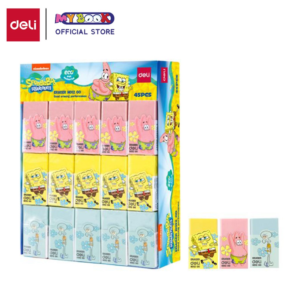 

Deli Penghapus Spongebob / Eraser Pensil Bahan Eco PVC Warna Cerah Anak Sekolah - 1pcs EH01200 SPO