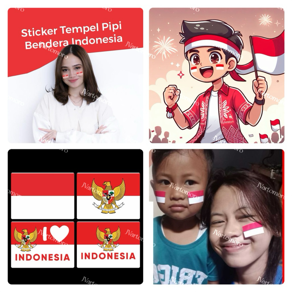 

10pcs stiker pipi merah putih