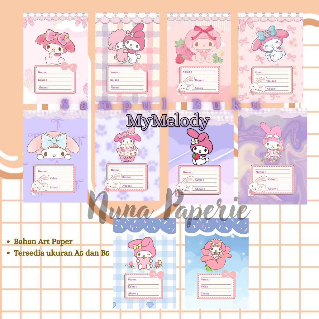 

Sampul Buku Sekolah MyMelody Anak — A5/B5 | Nuna Paperie