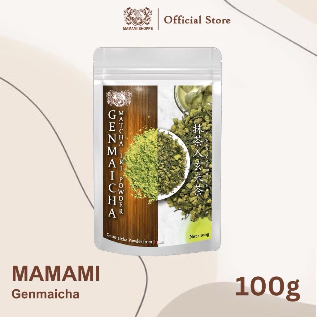 

Mamami Premium Genmaicha Iri Matcha Powder 100g | Imported Japan | No Sugar | Suitable for Baking | Drinking Grade