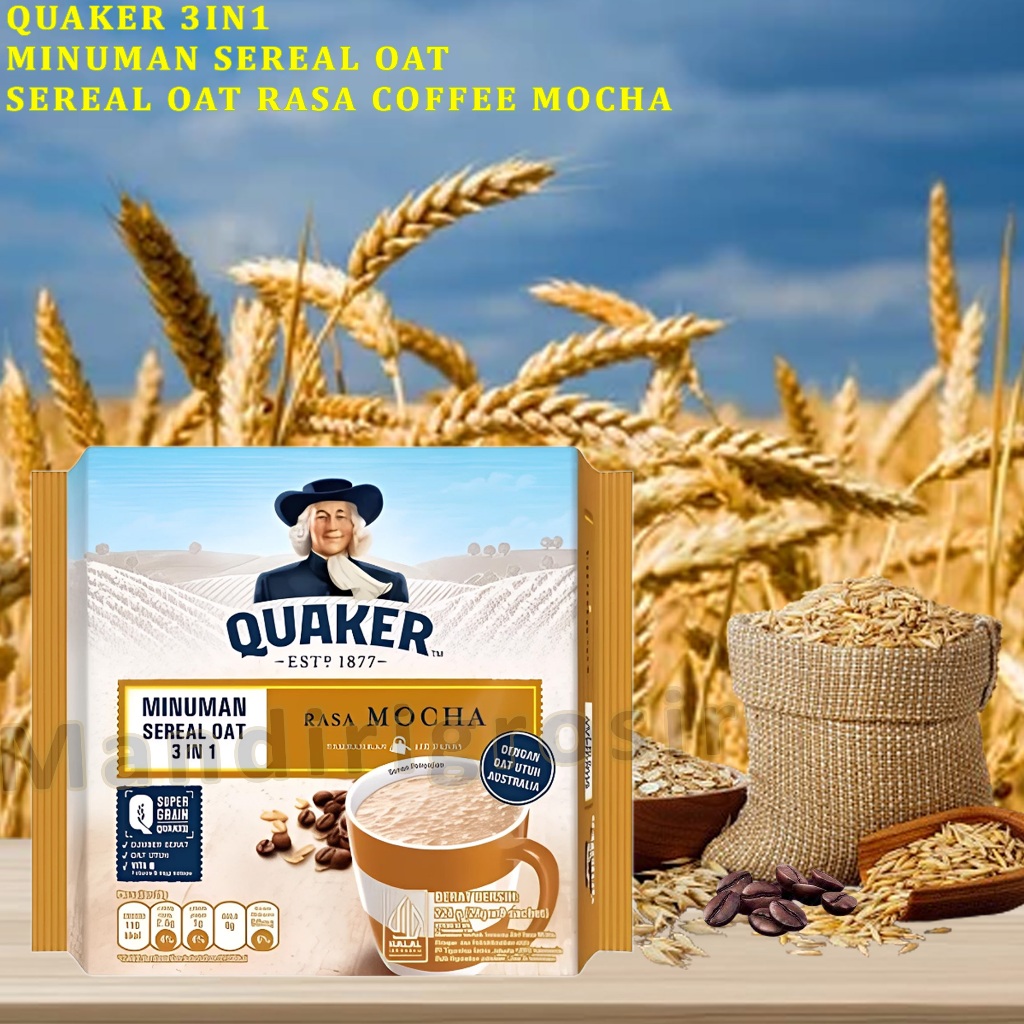 

Minuman Sereal Oat Rasa Coffee Mocha * Quaker * Minuman Sereal Oat 3in1 * 224gr