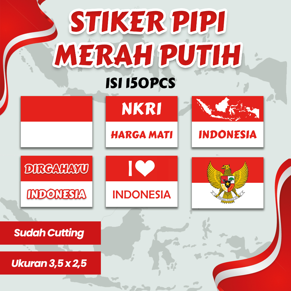 

Cetak Stiker pipi Merah putih, 17 Agustus, Termurah & Terkeren (isi 150pcs)