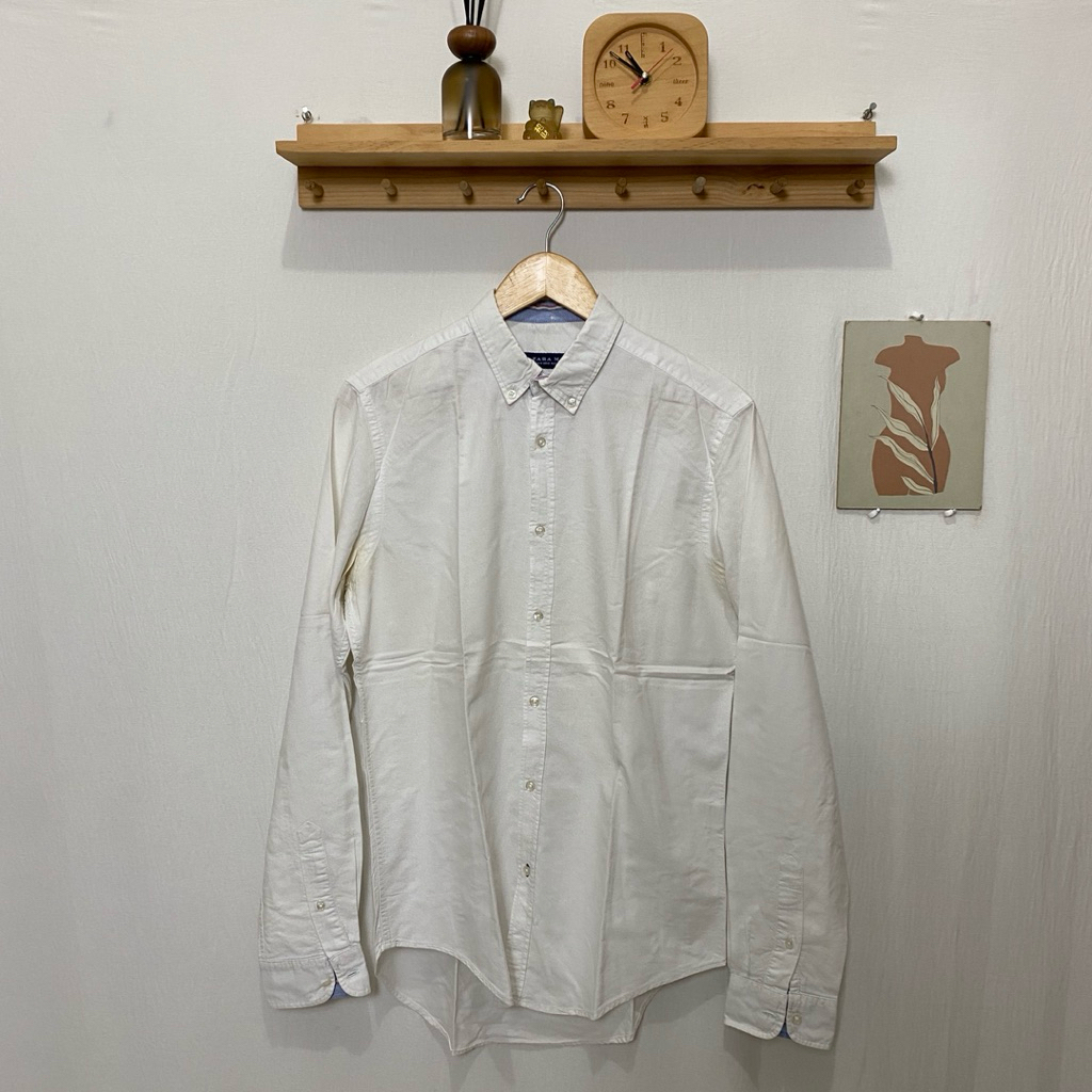 kemeja panjang pria ZARA MAN original size M putih