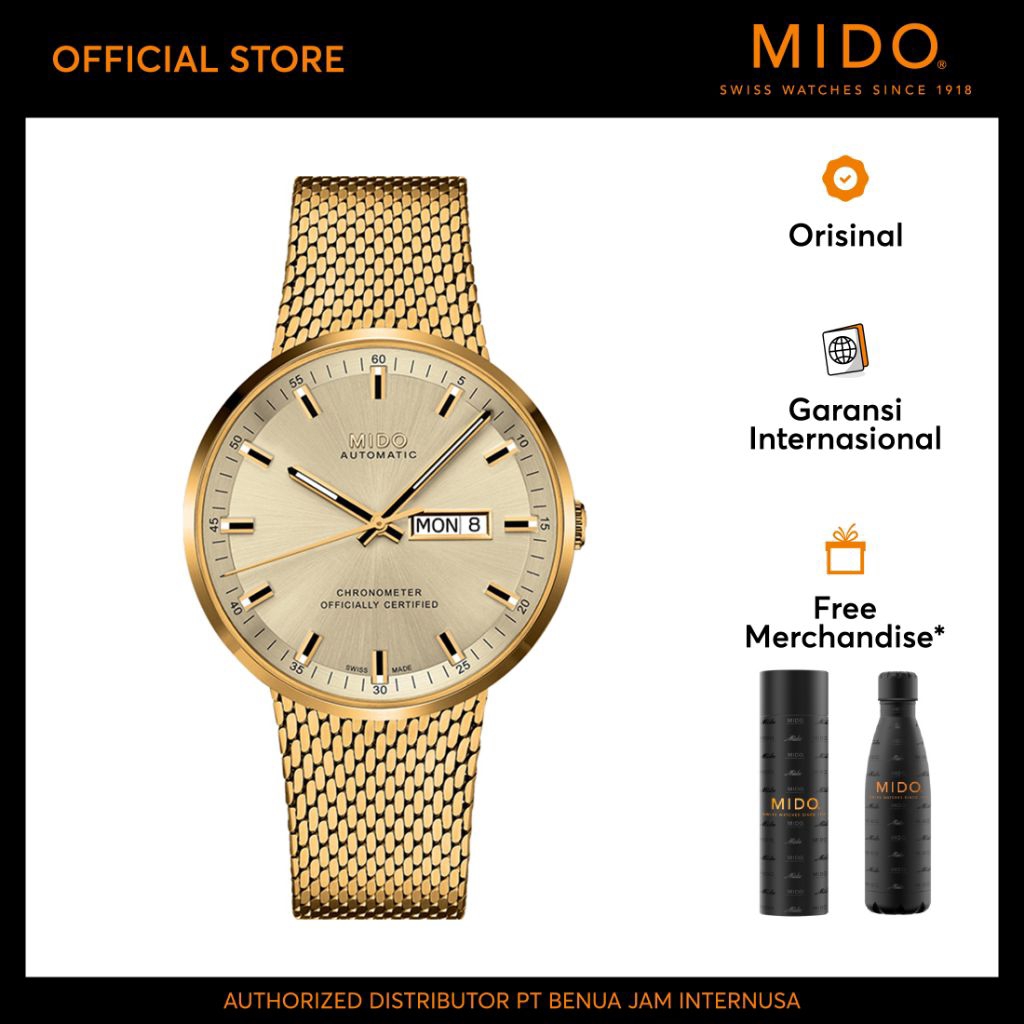 Mido M031.631.33.021.00 Commander Icon Chronometer Gold PVD