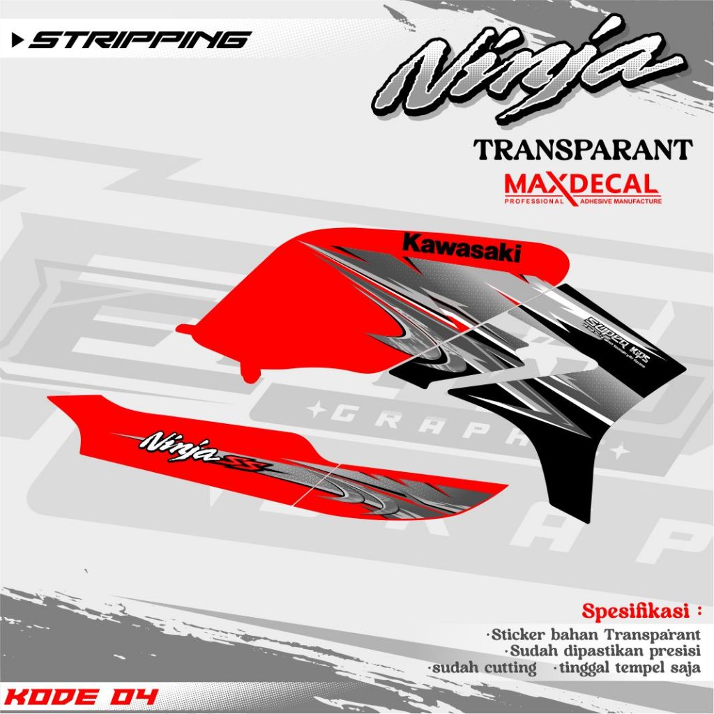 STIKER NINJA SS / NINJA R STRIPING NINJA SS / NINJA R TRANSPARAN STIKER TRANSPARAN NINJA SS / NINJA 