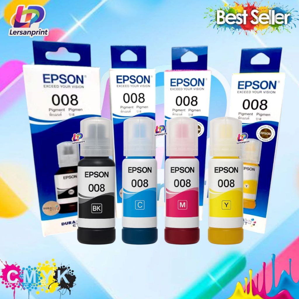 1SET TINTA EPSN 008 BLACK AND COLOUR UNTUK TIPE PRINTER EPSN L6550, L6570, L6580, L15150, L15160 , M