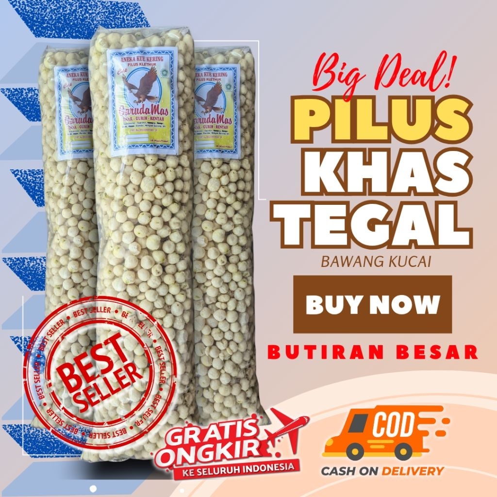 

Pilus Khas Tegal bawang kucai isi 1kg Butiran Besar, pilus kletuk tegal