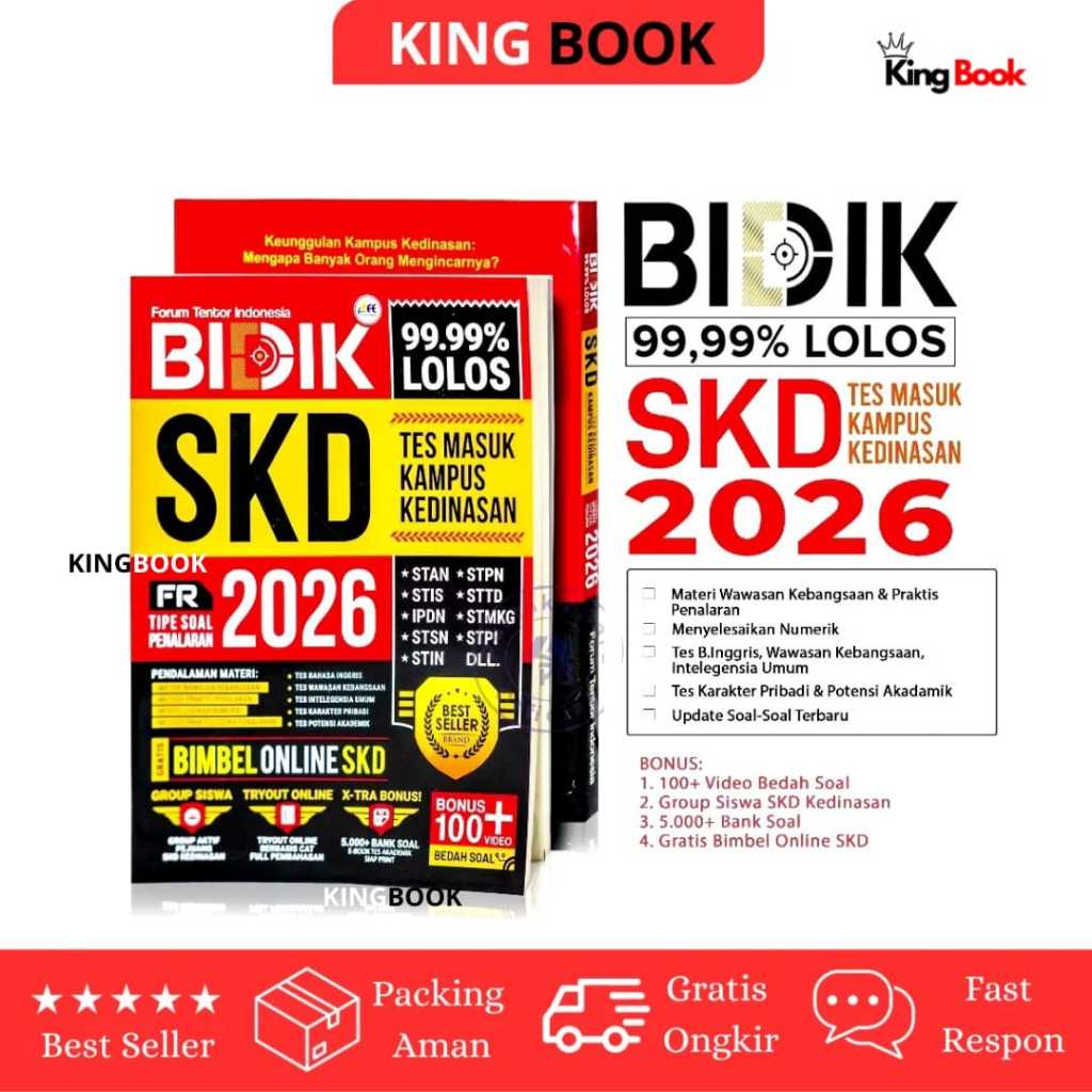 Buku Bidik SKD 2026 Buku Tes SKD 2026 Kedinasan Original Bidik 99.99% Lolos SKD Kedinasan 2026
